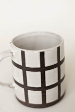 Load image into Gallery viewer, miss harriette (dark) : *handmade grid ceramic mug*