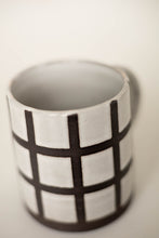 Load image into Gallery viewer, miss harriette (dark) : *handmade grid ceramic mug*