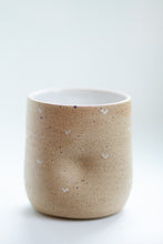 Load image into Gallery viewer, miss joye heart thumb mug : handmade heart thumb mug