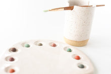 Load image into Gallery viewer, miss painterly mixing rainbow palette: handmade ceramic painting palette (palette only)