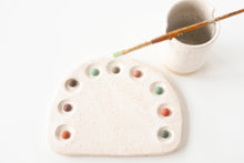 Load image into Gallery viewer, miss painterly mixing rainbow palette: handmade ceramic painting palette (palette only)
