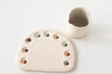 Load image into Gallery viewer, miss painterly mixing rainbow palette: handmade ceramic painting palette (palette only)