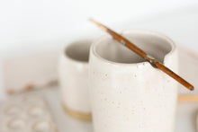 Load image into Gallery viewer, miss painterly double brush cup: handmade ceramic watercolor cup