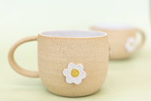 Load image into Gallery viewer, miss linda white + raw *handmade daisy ceramic mug* (Copy)