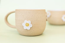 Load image into Gallery viewer, miss linda white + raw *handmade daisy ceramic mug* (Copy)