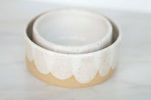 Load image into Gallery viewer, miss indy *scalloped handmade ceramic dog bowl*