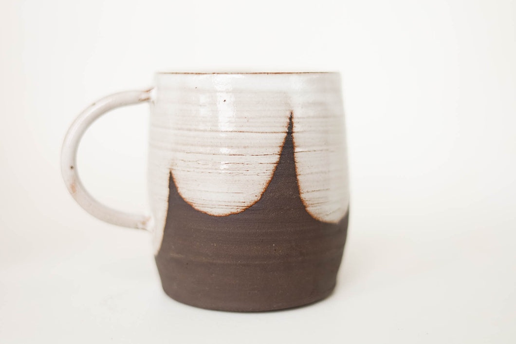 miss permelia (dark) *handmade scalloped ceramic mug*