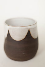 Load image into Gallery viewer, miss sylva scallop  (dark) *handmade ceramic thumb indent mug*
