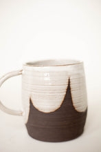Load image into Gallery viewer, miss permelia (dark) *handmade scalloped ceramic mug*
