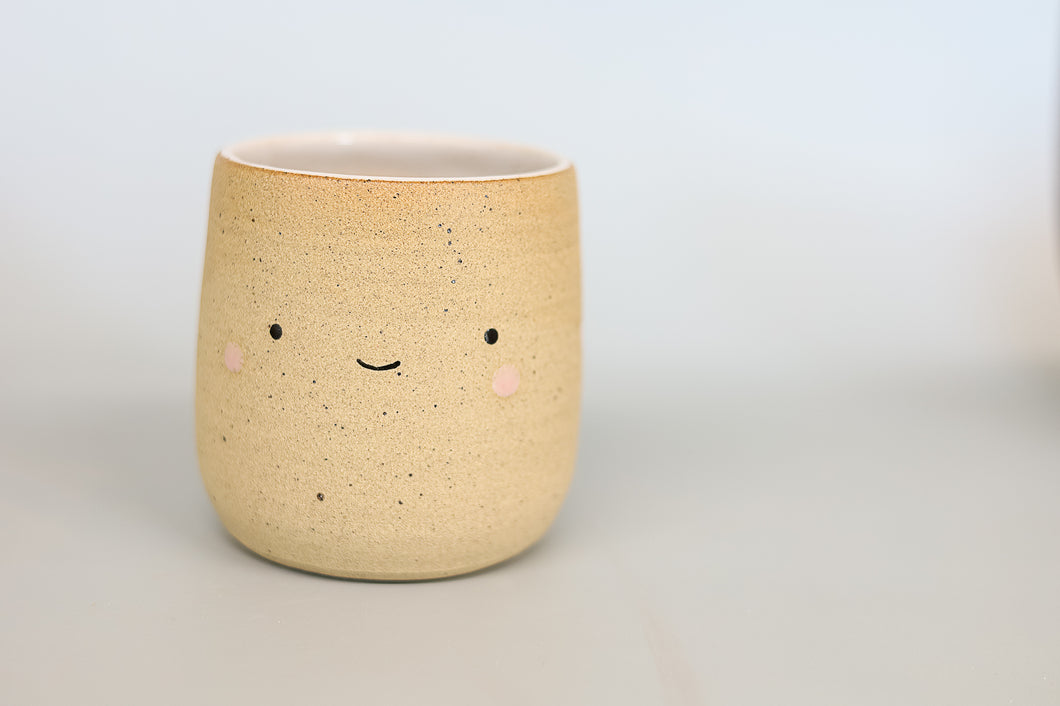 miss sylva raw happy + sad *handmade ceramic thumb indent mug*