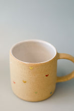 Load image into Gallery viewer, miss autumn lovey  *handmade rainbow hearts ceramic mug*
