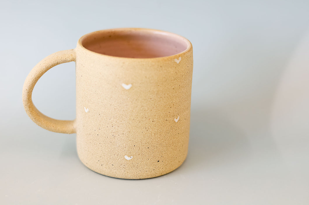 miss joye heart mug : handmade heart thumb mug