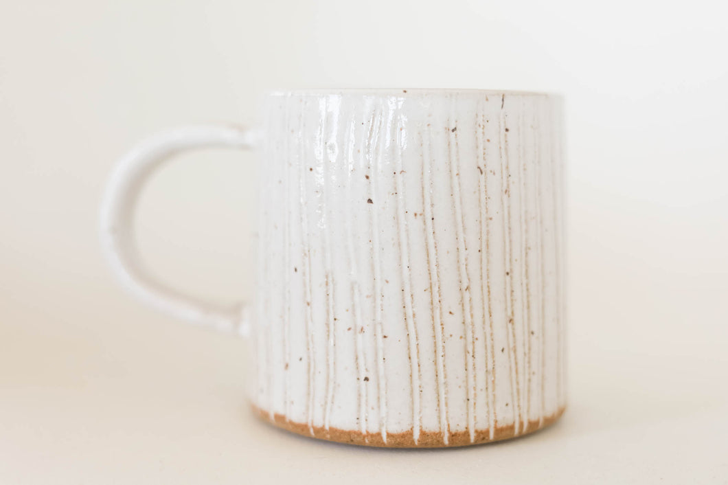 miss anne *handmade carved ceramic mug*