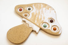 Load image into Gallery viewer, miss painterly mushroom palette set: handmade ceramic painting palette and brush cup
