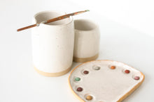 Load image into Gallery viewer, miss painterly double brush cup: handmade ceramic watercolor cup
