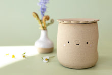 Load image into Gallery viewer, miss sylva raw happy + sad  tea set *handmade ceramic thumb indent mug with tea infuser*
