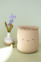 Load image into Gallery viewer, miss sylva raw happy + sad  tea set *handmade ceramic thumb indent mug with tea infuser*
