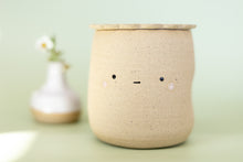 Load image into Gallery viewer, miss sylva raw happy + sad  tea set *handmade ceramic thumb indent mug with tea infuser*
