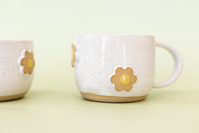 Load image into Gallery viewer, miss linda white + raw *handmade daisy ceramic mug*

