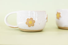 Load image into Gallery viewer, miss linda white + raw *handmade daisy ceramic mug*
