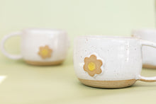 Load image into Gallery viewer, miss linda white + raw *handmade daisy ceramic mug*
