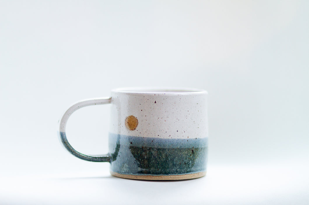 little miss sunshine: handmade sunrise  ceramic mug