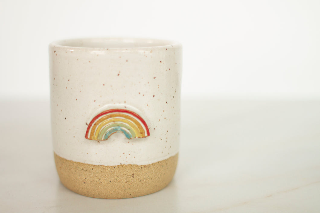 miss autumn *handmade rainbow ceramic thumb indent mug*