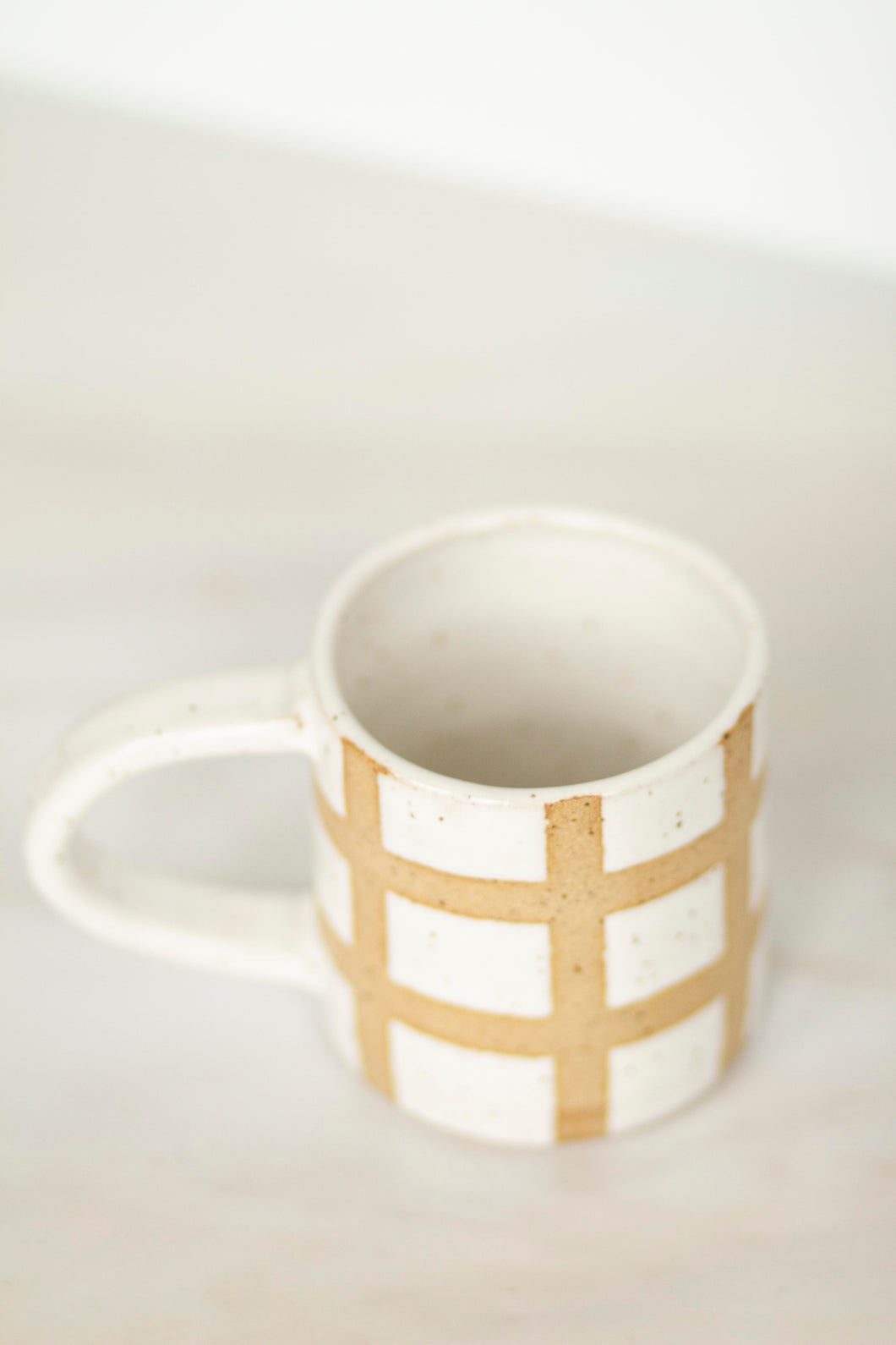 miss harriette *handmade grid ceramic mug*
