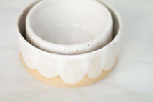Load image into Gallery viewer, miss indy *scalloped handmade ceramic dog bowl*
