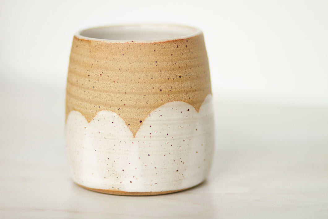 miss sylva low scallop *handmade ceramic thumb indent mug*